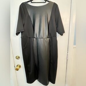 Torrid black Faux Leather pencil scuba dress - NWOT - Size 1